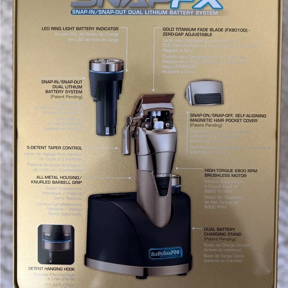 BaBylissPRO Limited Edition Gold SNAPFX Trimmer | FX797GI - Picture 8 of 10